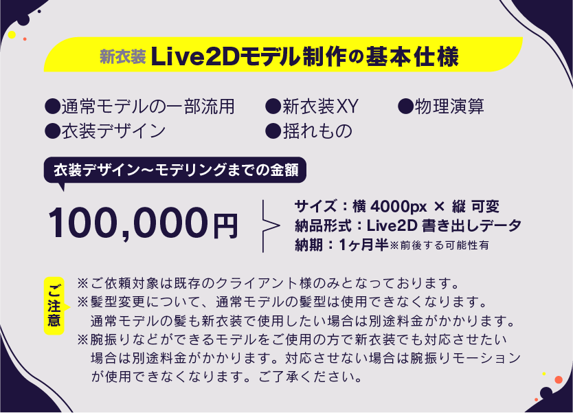 新衣装！ Live2Dモデル制作