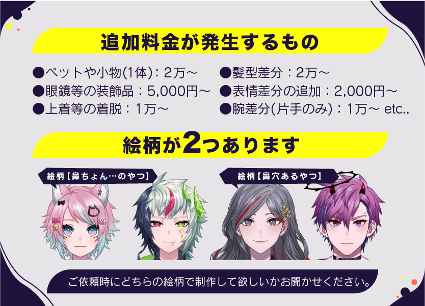 Vtuber向けLive2Dパーツ分けイラスト制作_追加料金の画像